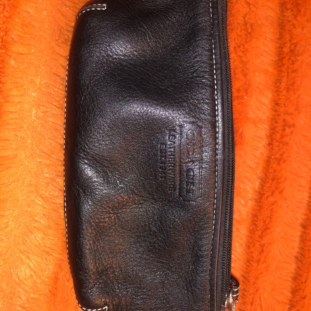 Coach accessories pouch, black leather